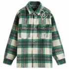 Billionaire Boys Club Men's Heart & Mind Check Overshirt in Green Check