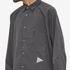 And Wander Men's Fleece Base Overshirt in Charcoal