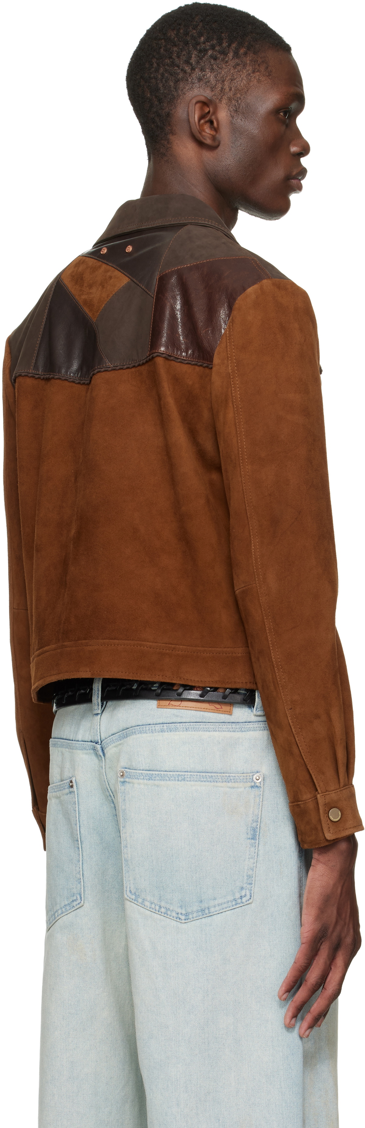 Andersson Bell Brown Harvey Patchwork Suede Jacket
