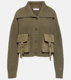 Blumarine Ribbed-knit wool cardigan