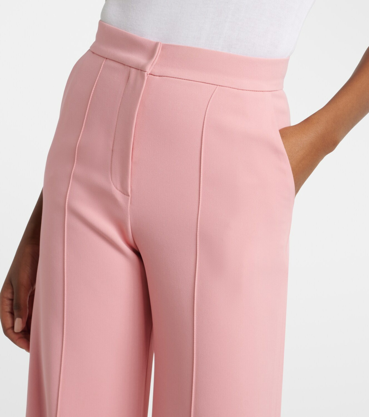 Elie Saab High-rise cady wide-leg pants