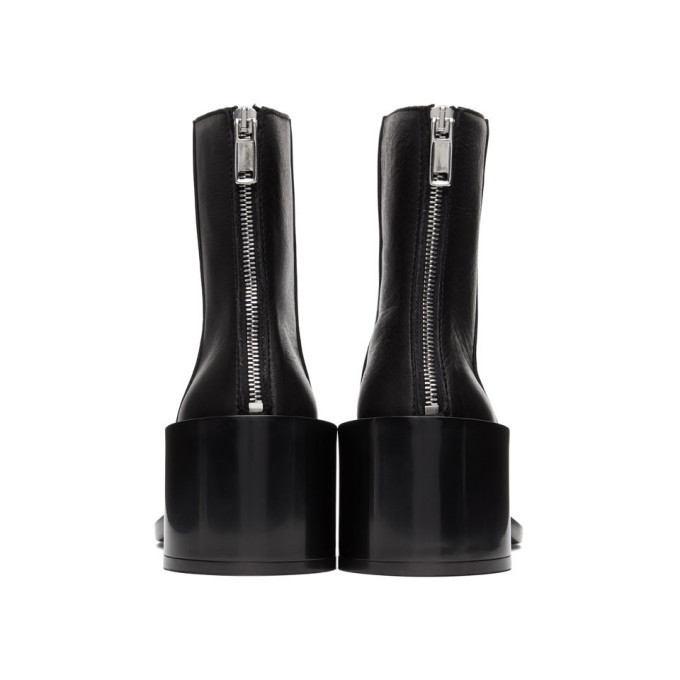 MM6 Maison Margiela Black Square Toe Boots MM6 Maison Margiela