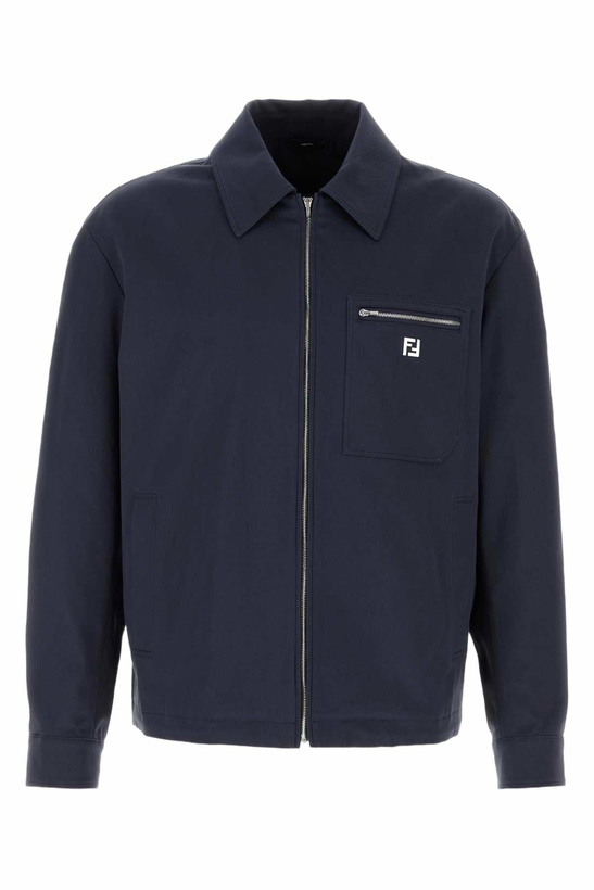 Photo: Fendi Navy Blue Stretch Cotton Jacket