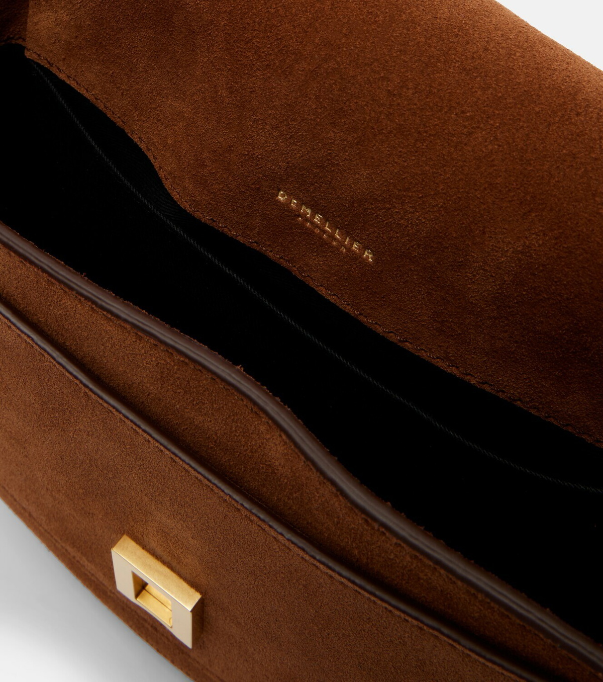 DeMellier Siena leather-trimmed suede crossbody bag