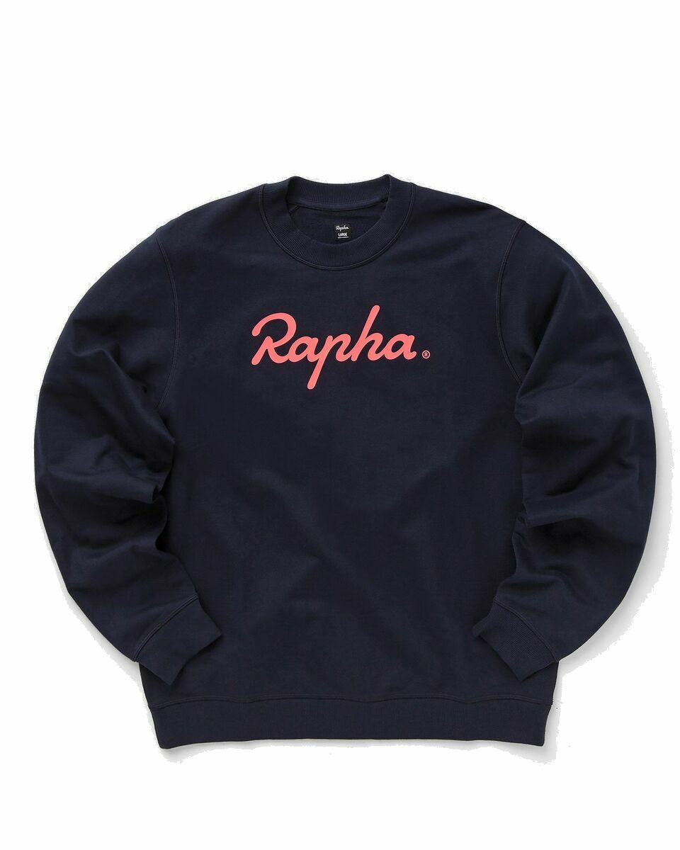 Photo: Rapha Men's Cotton Sweatshirt   Large Logo Blue - Mens - Sweatshirts