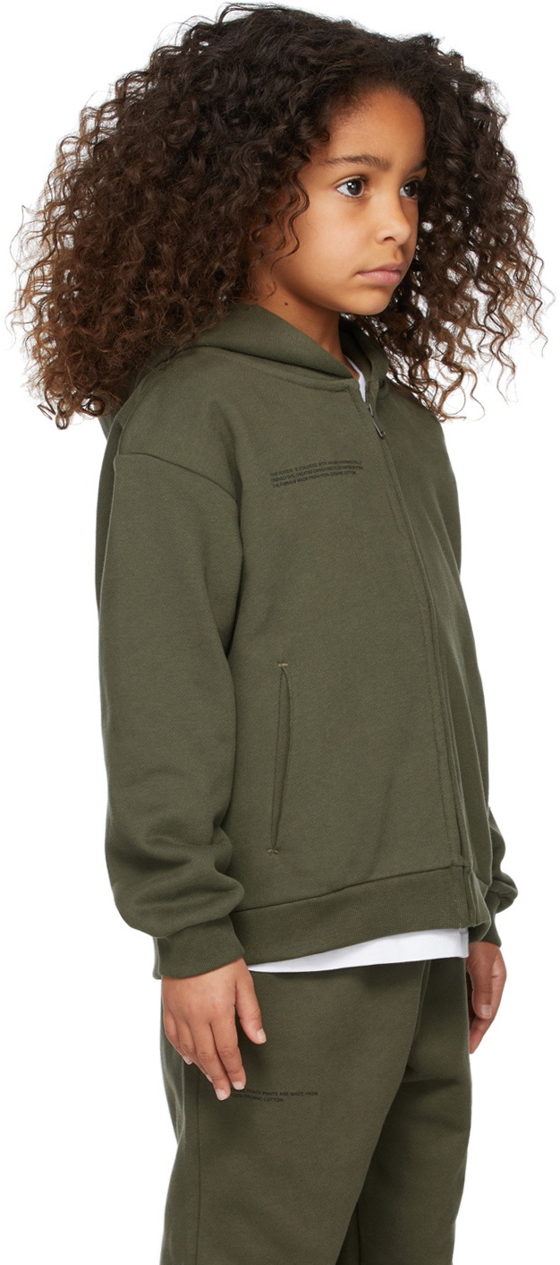 PANGAIA Kids Green 365 Zip Hoodie Pangaia