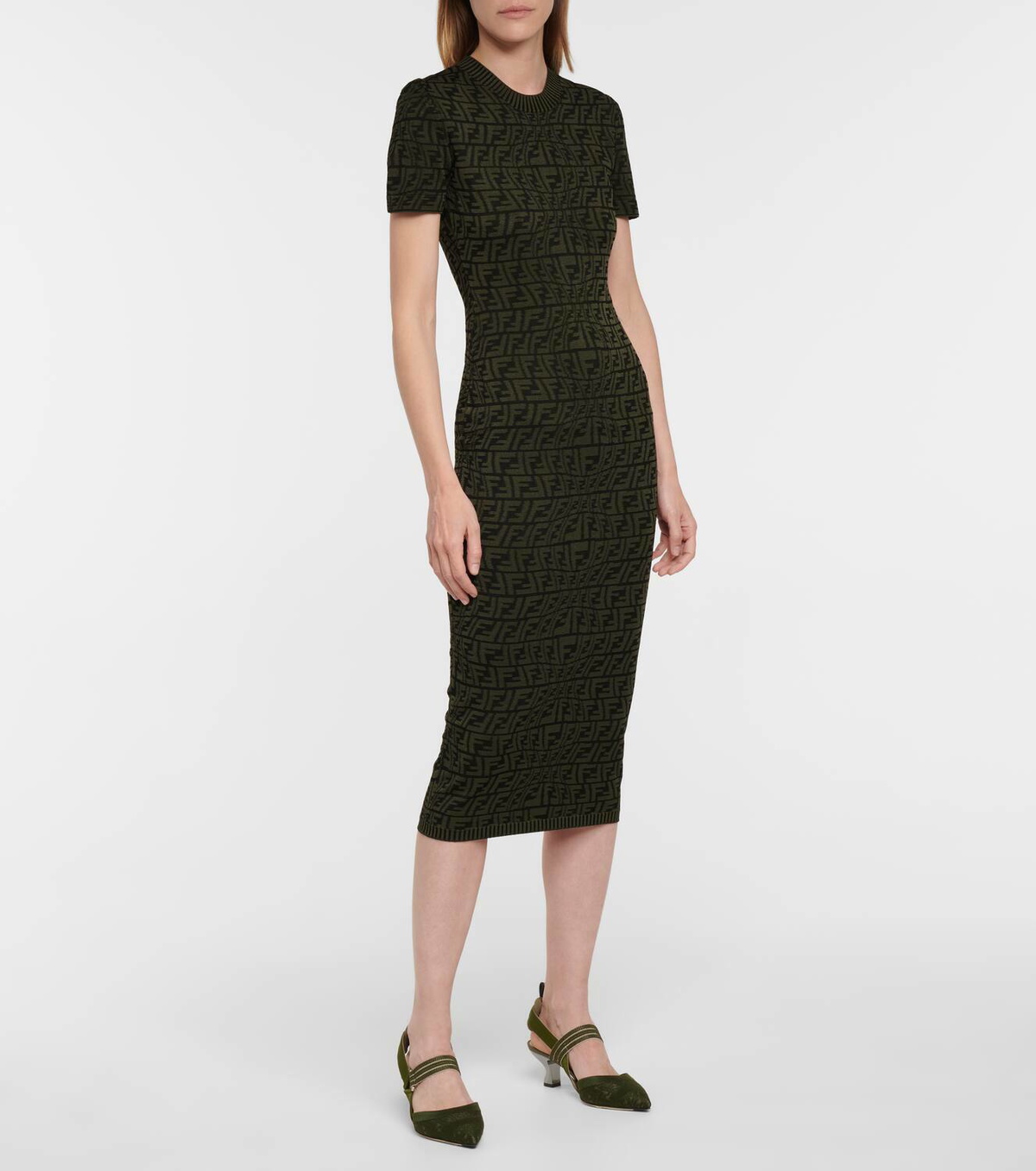 Fendi FF jacquard midi dress Fendi
