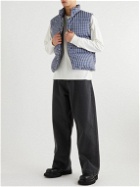 ERL - Checked Quilted Cotton-Twill Down Gilet - Blue