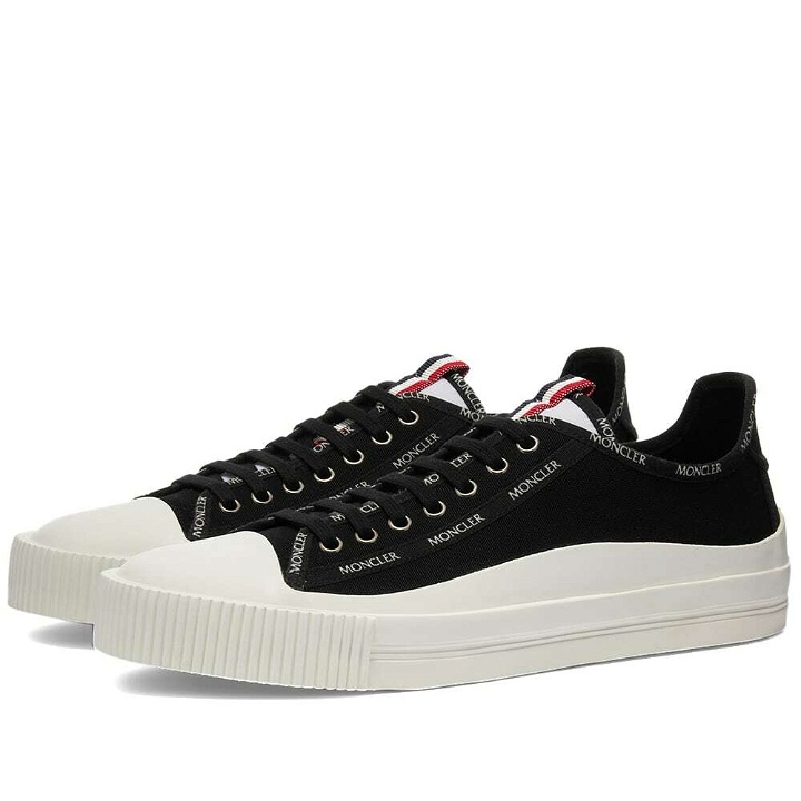 Photo: Moncler Men's Glissiere Low Top Canvas Sneakers in Black