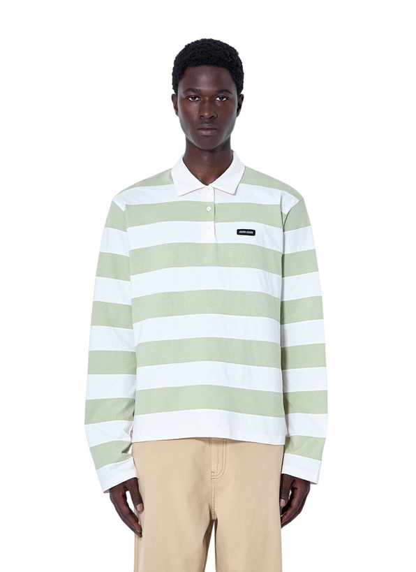 Photo: Miu Miu Striped Jersey Polo Shirt