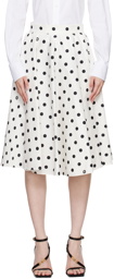 Dolce&Gabbana White Circle Midi Skirt