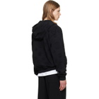 Casablanca Black Applique Monogram Zip‑Up Hoodie