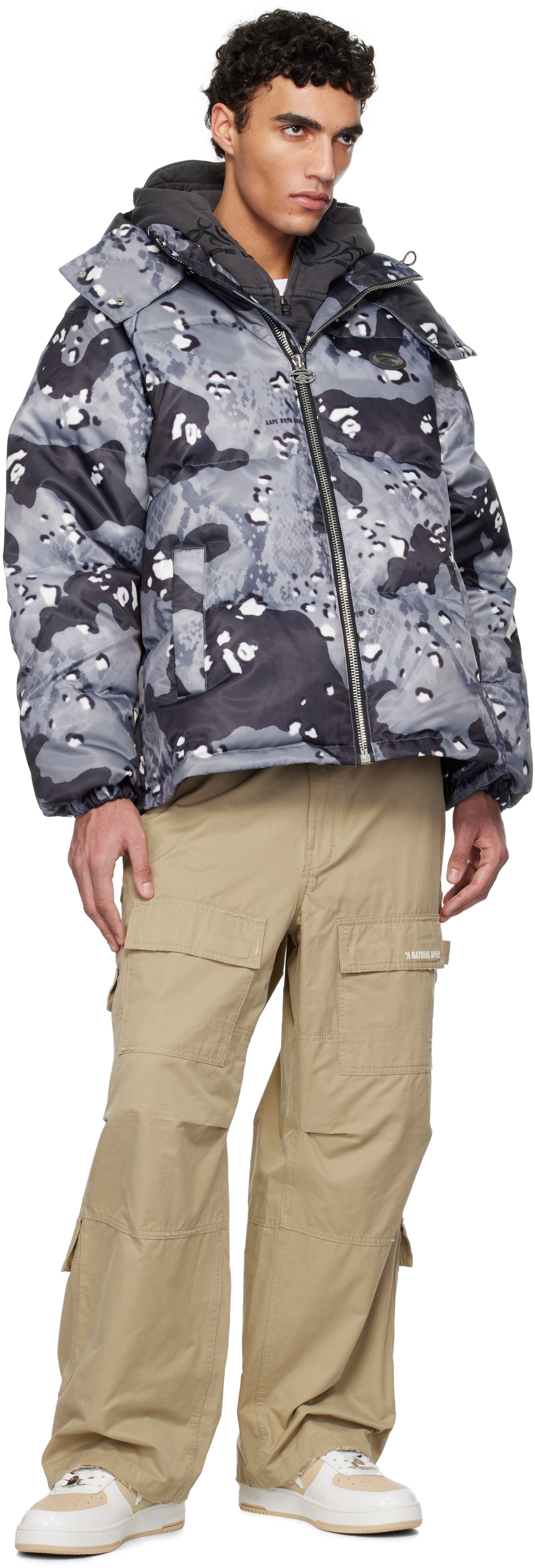 AAPE by A Bathing Ape Black & Gray Aape 29.5 Main Down Jacket