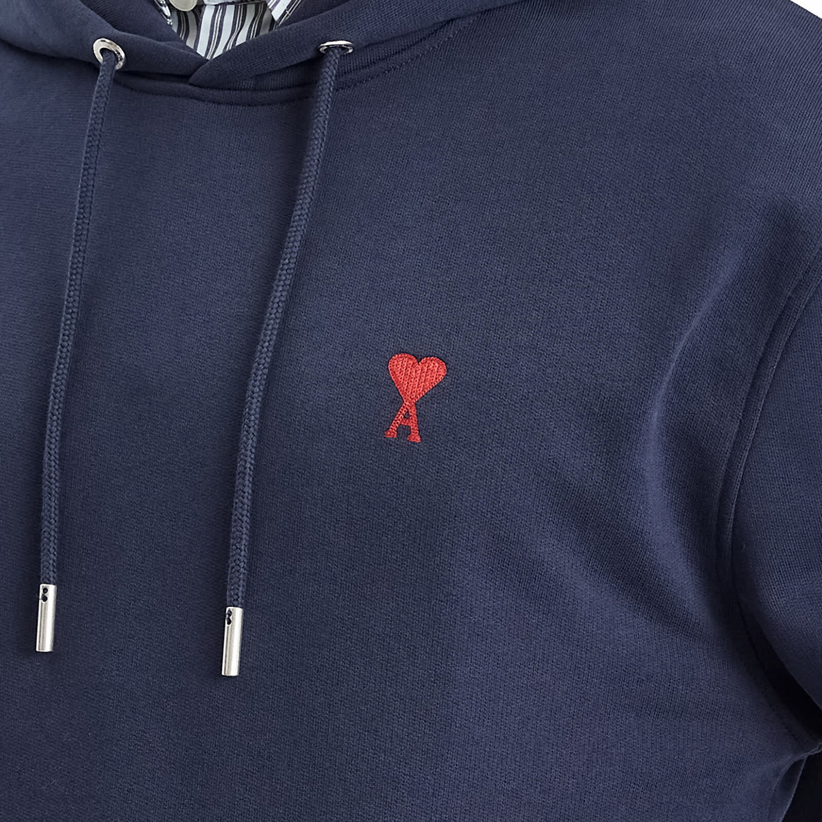 AMI Paris Men's Ami De Coeur Hoodie in Night Blue