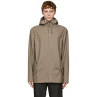 RAINS Taupe Hooded Jacket