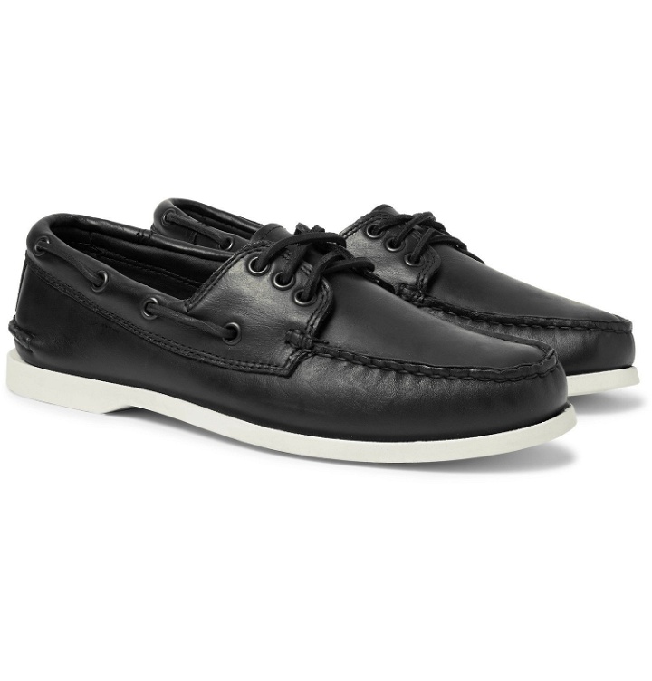 Photo: Quoddy - Downeast Leather Boat Shoes - Black