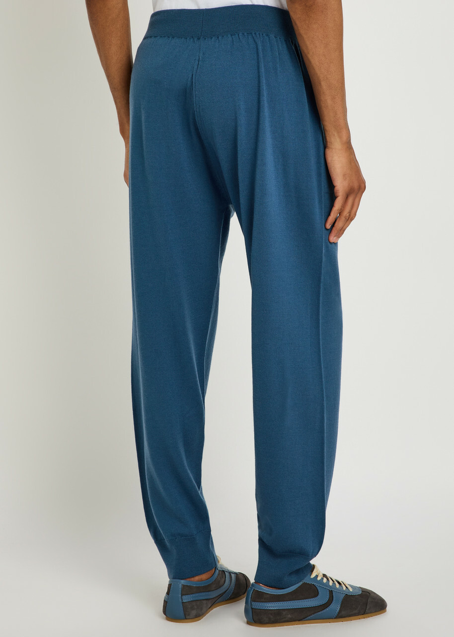 John Smedley Henning Merino Wool Sweatpants Blue