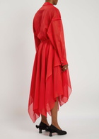 A.W.A.K.E Mode Organza Silk-chiffon Shirt Dress Red