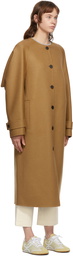 LOEWE Tan Wool & Cashmere Raglan Coat