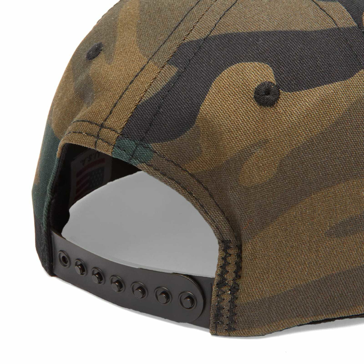 Randy's Garments Men's Randy’s Garments  5 Panel Logo Snapback Cap in Woodland Camo Twill 
