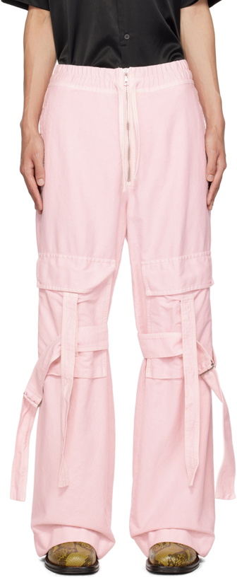 Photo: Dries Van Noten Pink Loose Strap Trousers