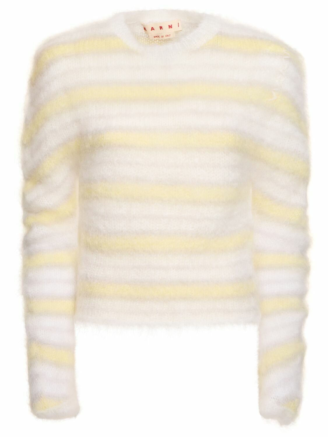 Marni Beige Mouliné Virgin Wool Sweater With 'Marni Mending' Embroidery Women