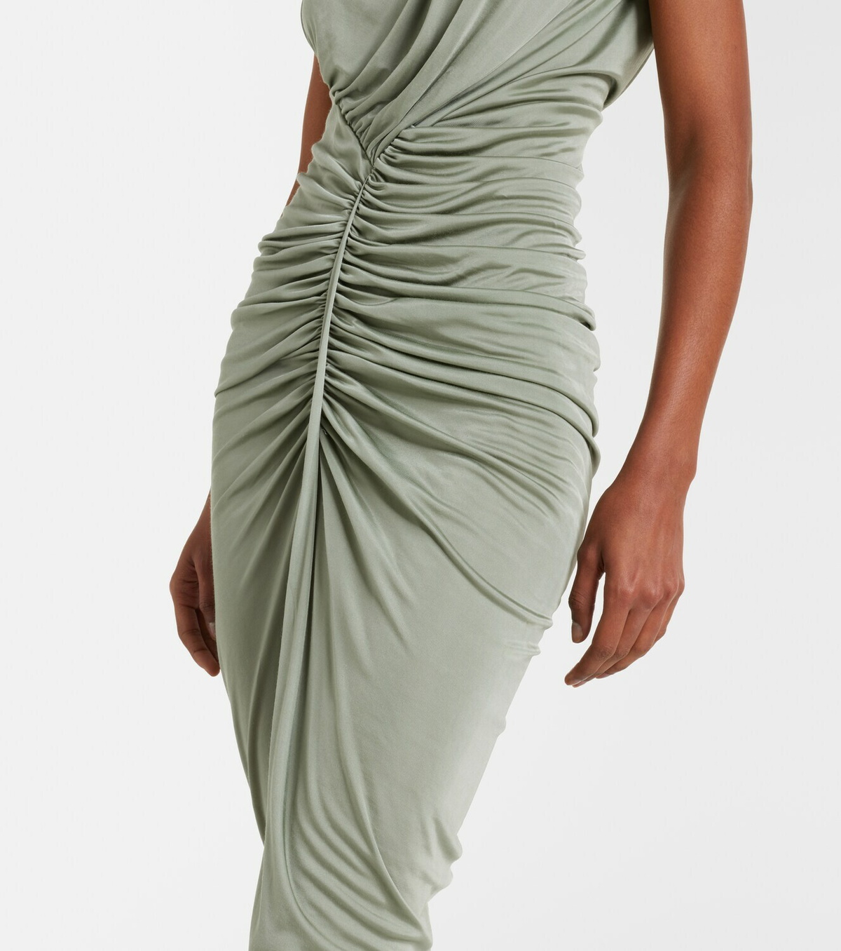 Rick Owens Lilies Shailee ruched one-shoulder gown