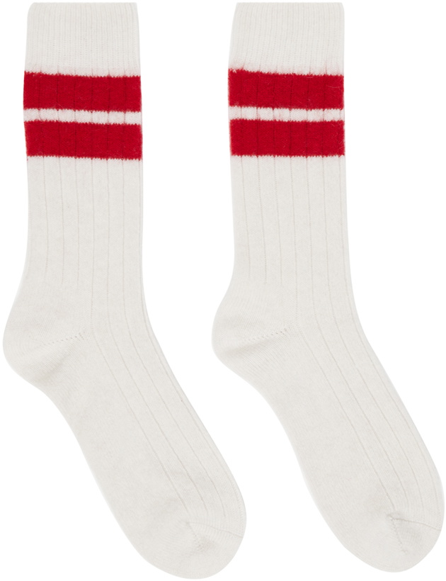 Photo: ZEGNA x The Elder Statesman White Stripe Socks