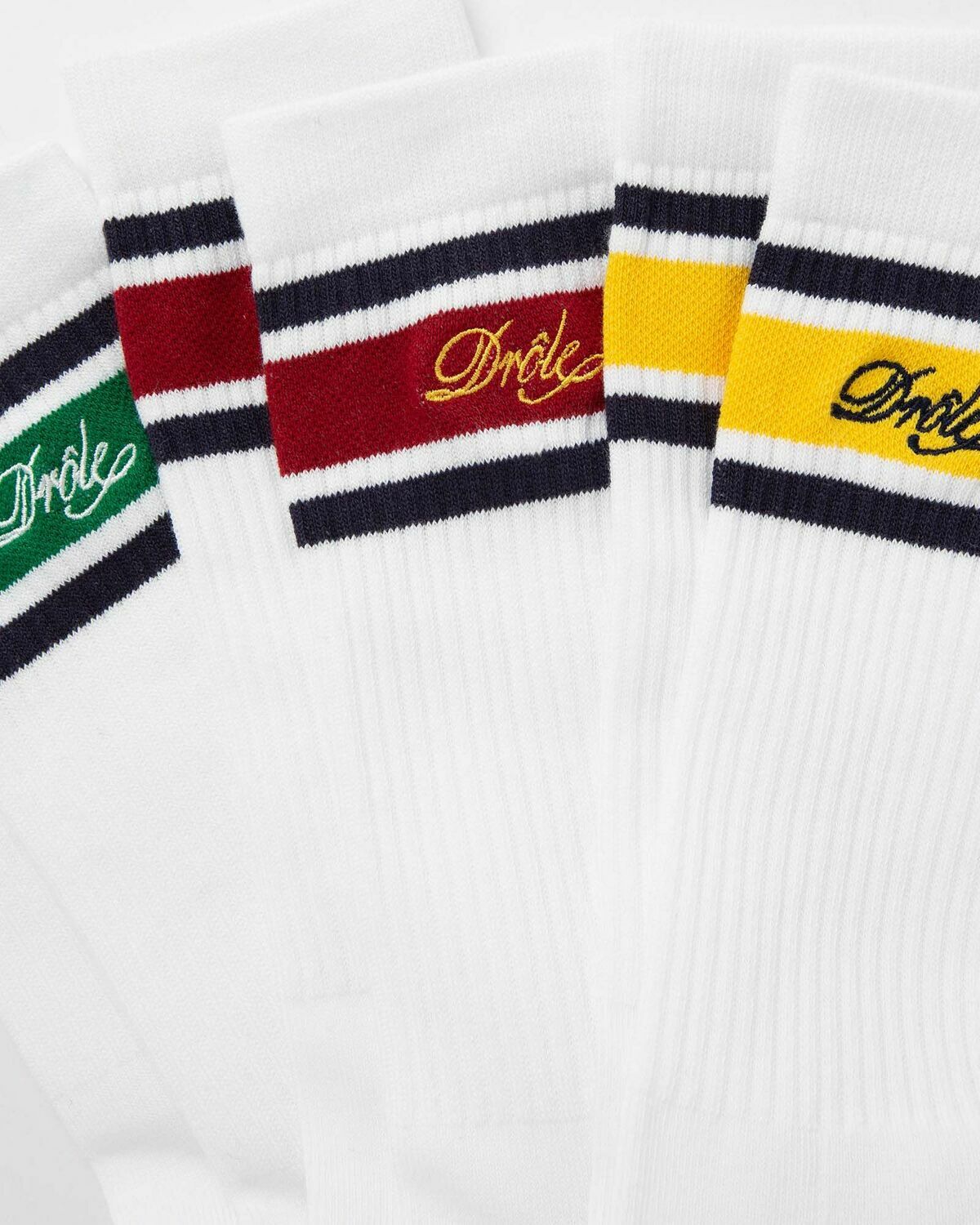 Drôle De Monsieur La Chaussette Drôle Rayée White Socks