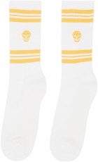 Alexander McQueen White Stripe Skull Socks