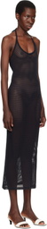 Courrèges Black Holistic Mesh Maxi Dress