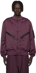 Y-3 Burgundy Insulated Bomber Jacket
