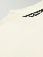 Palm Angels - Broken Shark Logo-Print Cotton-Jersey T-Shirt - Neutrals