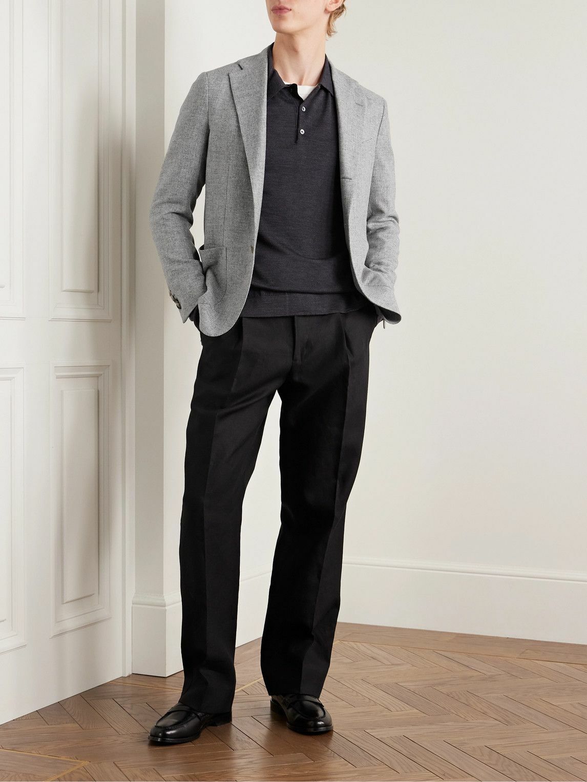 De Petrillo グレー スーツジャケット 50 グレースーツをマイルドに！De Petrillo【デ ペトリロ