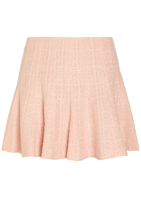 Photo: Alice + Olivia Zona Pleated Tweed Mini Skirt Light Pink