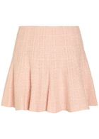 Alice + Olivia Zona Pleated Tweed Mini Skirt Light Pink