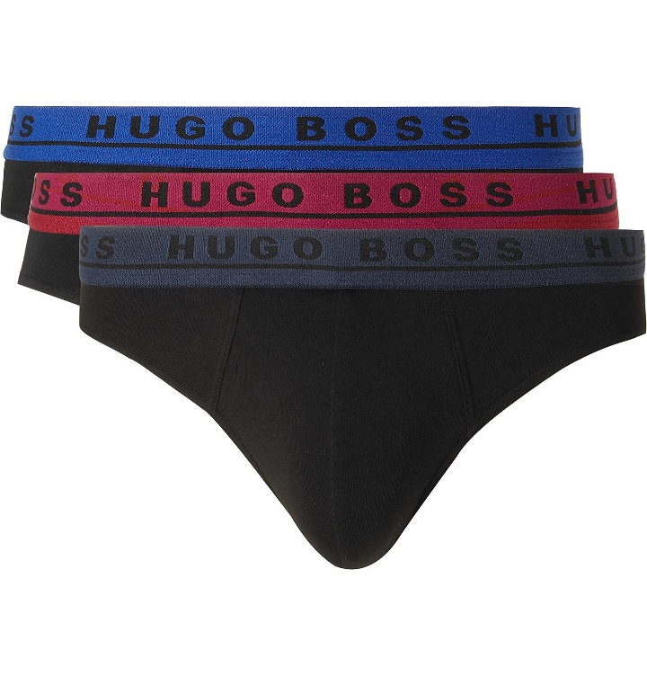 Photo: HUGO BOSS - Three-Pack Stretch-Cotton Briefs - Multi