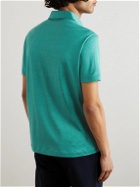 Giorgio Armani - Slim-Fit Silk and Cotton-Blend Polo Shirt - Blue