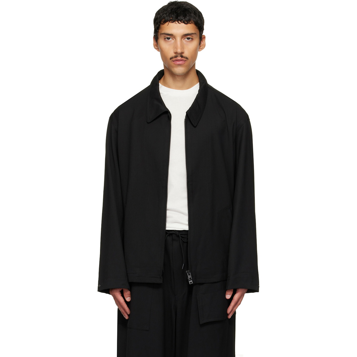 Y-3 Black Wool Tailored Blouson Jacket
