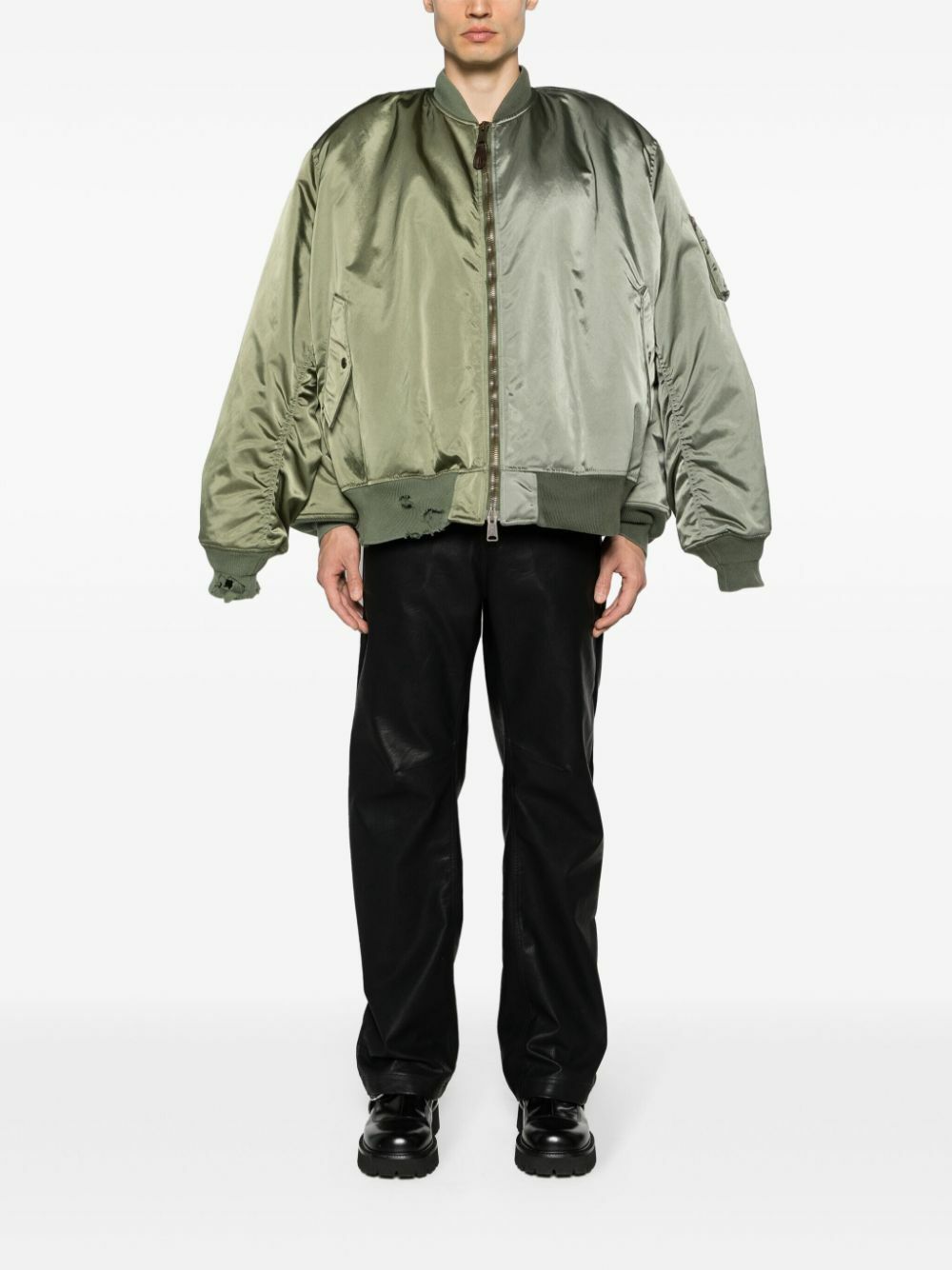 Balenciaga Green Double-Sleeves Bomber Jacket