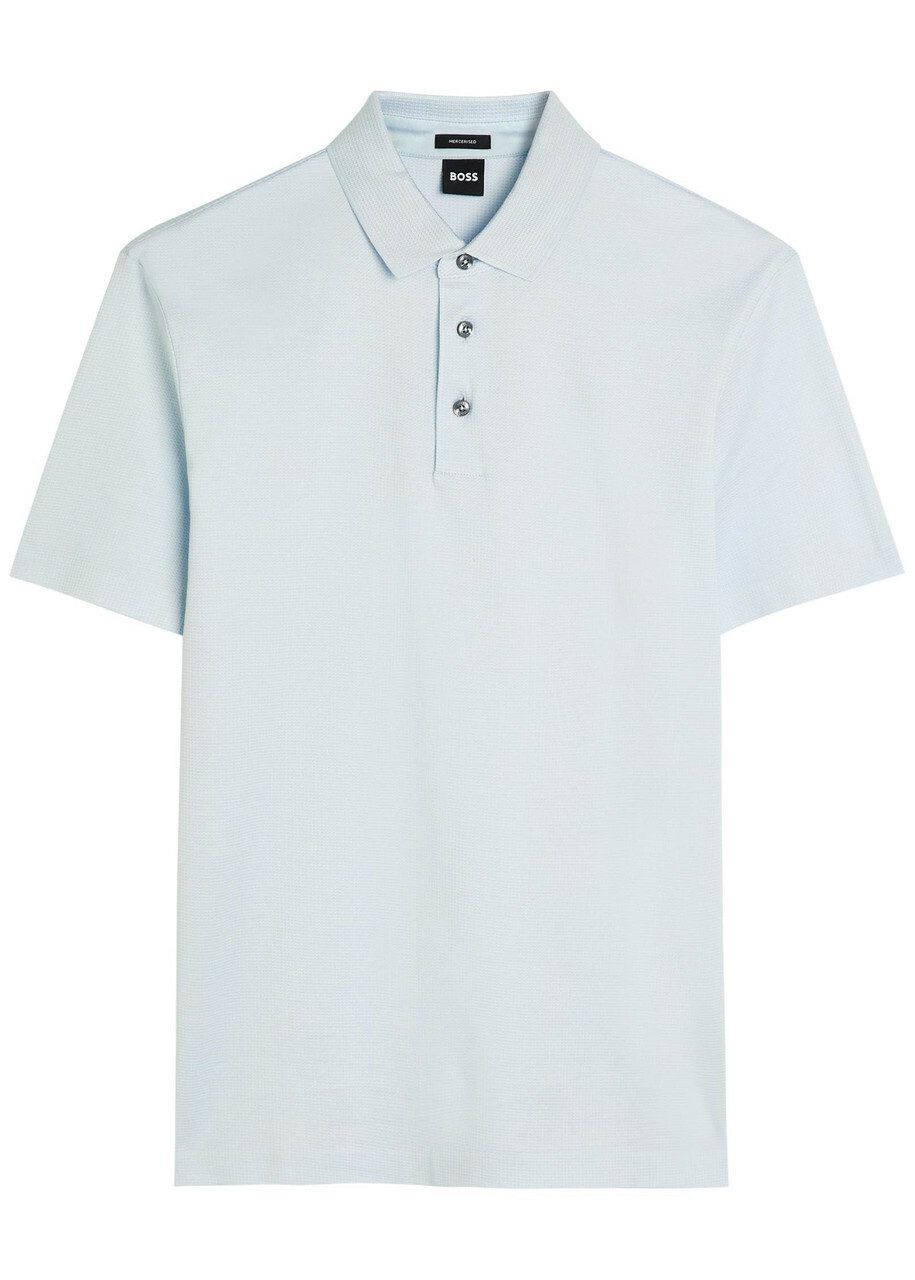 Boss Cotton Polo Shirt Light Blue