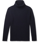 NN07 - Davies Ribbed Wool-Blend Rollneck Sweater - Blue