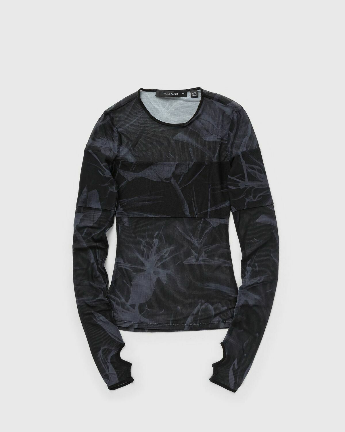 Daily Paper Floral mesh top Black Womens Longsleefe