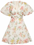 ZIMMERMANN - Pleated Printed Mini Dress