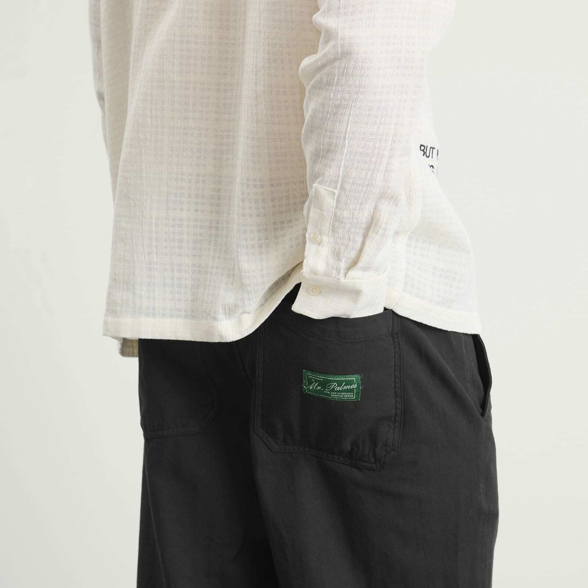 Palmes Men's Lucien Herringbone Trousers in Black
