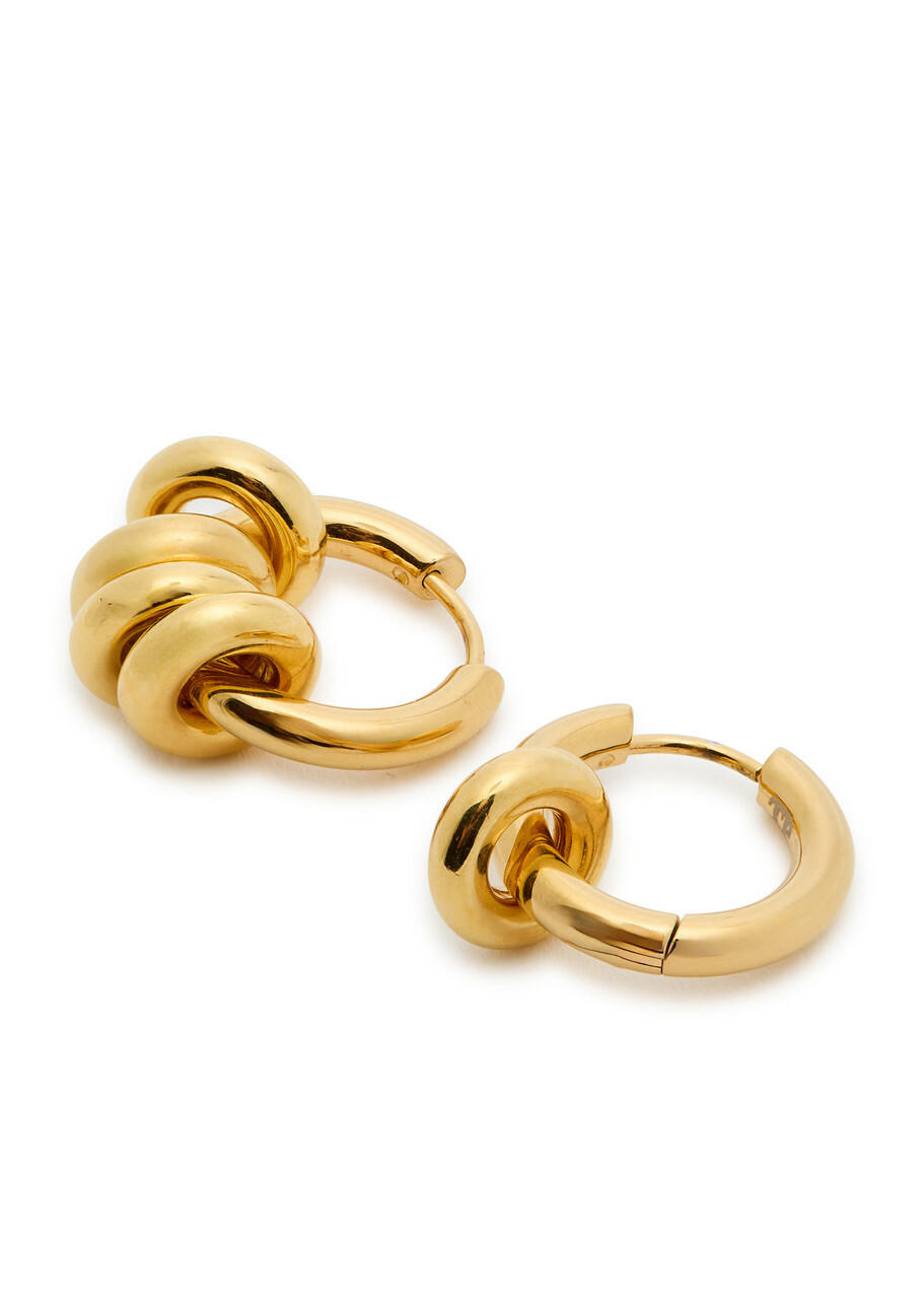 Timeless Pearly Ring-embellished 24kt Gold-plated Hoop Earrings - One Size