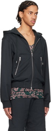 Dries Van Noten Black Loose Zipped Hoodie