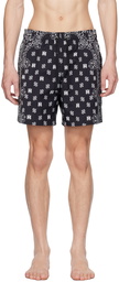 AMIRI Black Bandana Swim Shorts