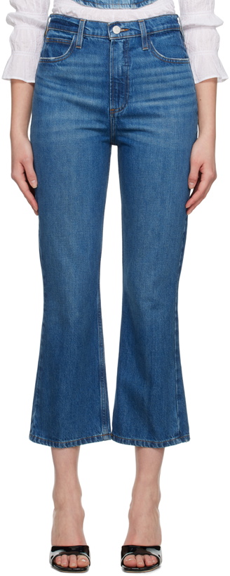 Photo: FRAME Blue Le High 'N' Tight Crop Mini Boot Jeans