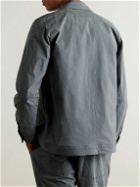 Officine Générale - Jonah Pigment-Dyed Stretch Cotton-Blend Poplin Overshirt - Gray